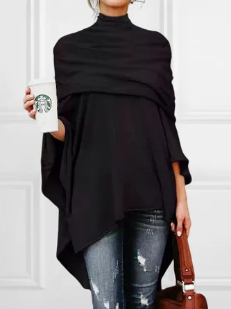 Urban Plain Loosen Turtleneck Shirt
