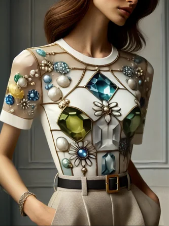 Casual 3D Printing Crew Neck T-shirt