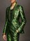 Sleek Urban Floral Shawl Collar Satin Blazer