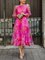 Vacation Floral Elegant Crew Neck Midi Dress