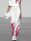 Plus Size Regular Fit Floral Urban Pants