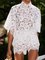 Loose Elegant Shirt Collar Sophisticated Lined Lace Blouse