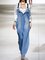 Loose Plain Casual Denim Bib Pants