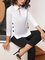 Casual Plain Buttoned Irregular Craftsmanship Blouse