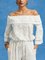 Pure Cotton Casual Jacquard Off-Shoulder Blouse
