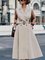 Urban Plain Buttoned Midi Dress With Belt