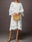Plain Vacation Crew Neck Three Quarter Loose Skirt Dress