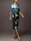 Urban Floral  Printing Crew Neck Midi Dress