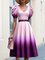 Urban Ombre Printing Midi Dress With Belt