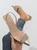 Rhinestone Square Buckle PVC Paneled Kitten Heel Slingback Sandals