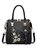 Floral Embroidery Tote Bag Commuting Large Capacity Crossbody Bag with Pendant