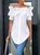 Elegant Off Shoulder Ruffle Short Sleeve Button-Down Blouse