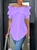 Elegant Off Shoulder Ruffle Short Sleeve Button-Down Blouse