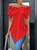 Elegant Off Shoulder Ruffle Short Sleeve Button-Down Blouse