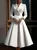Elegant Shawl Collar Satin Formal Dress
