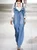 Loose Plain Casual Denim Bib Pants