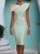 Elegant Color Block Split Joint Asymmetrical Midi Party Dress With Brooch