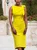 Elegant Plain Bow Knee Length Dress