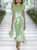 Elegant Floral Off Shoulder Sleeve Printing Midi Dress