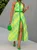 Urban Plaid Printing Shirt Collar Midi Dress With Belt