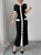 Elegant Color Block Buttoned Midi Dress