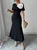 Elegant Color Block 3D Floral Midi Dress