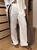 Linen blend Casual Color Block Straight Pants