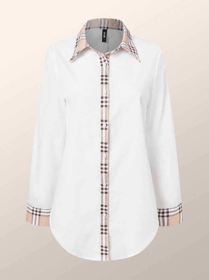 Regular Fit Urban Plaid Long Sleeve Blouse