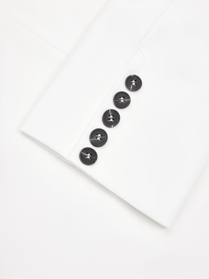 Long sleeve Regular Fit Plain Urban Lapel Collar Blazer