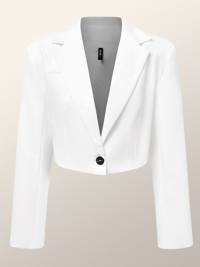 Long sleeve Regular Fit Plain Urban Lapel Collar Blazer