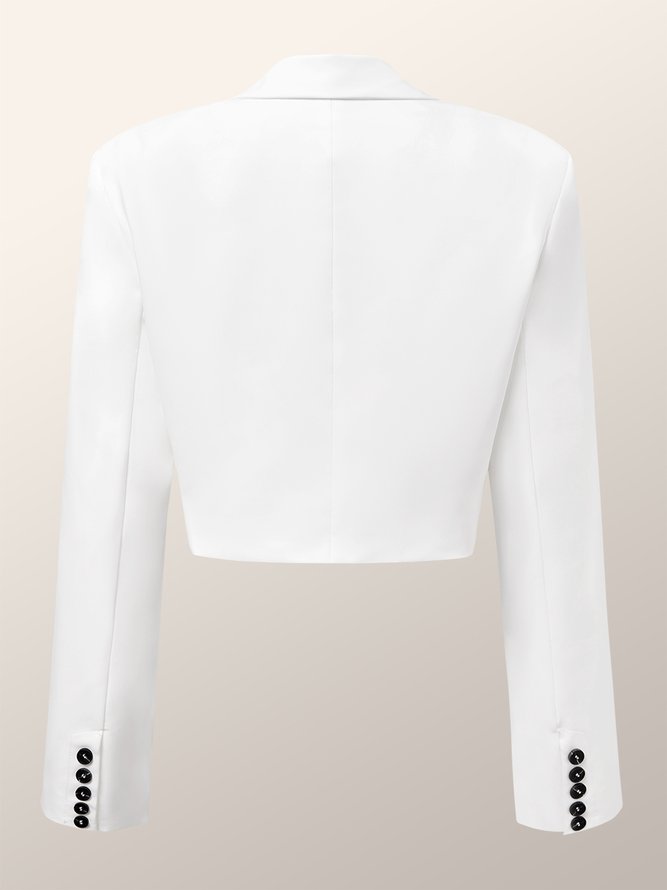 Long sleeve Regular Fit Plain Urban Lapel Collar Blazer