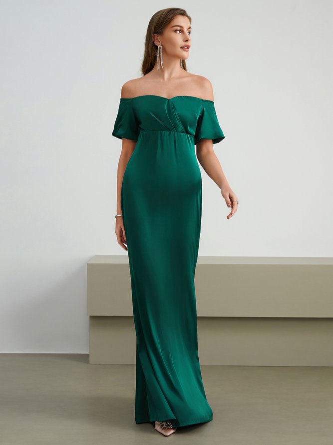 Satin Elegant Wedding Guest Dress