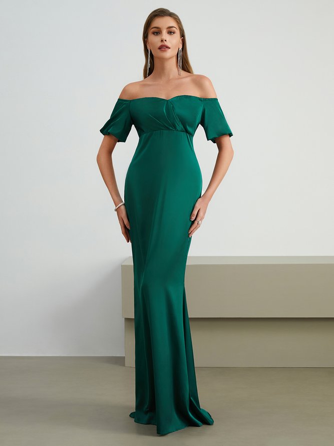 Satin Elegant Wedding Guest Dress