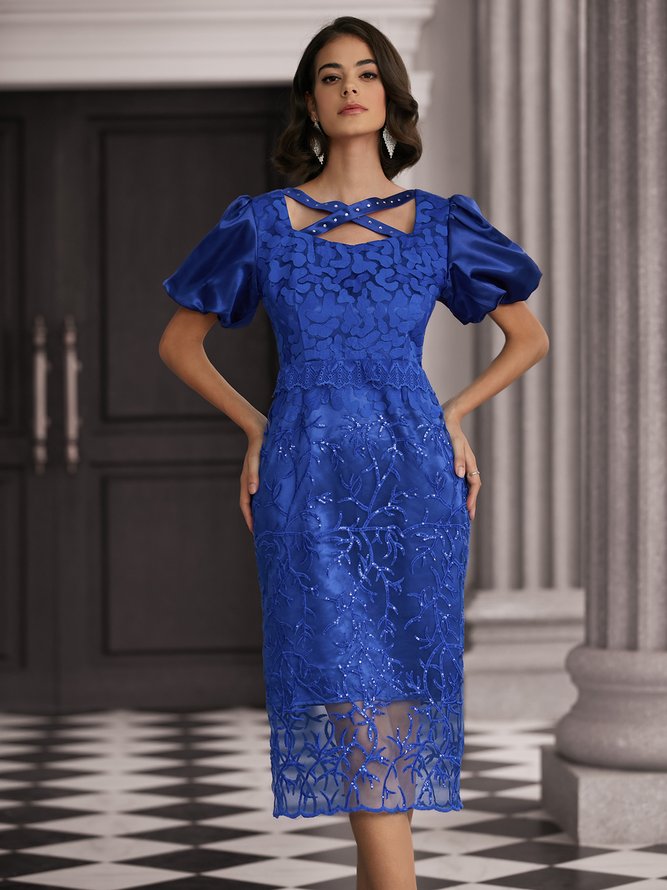 Regular Fit Elegant Asymmetrical Wedding Guest Dress