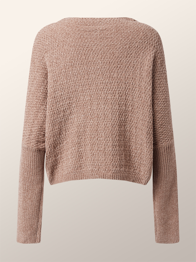 Elegant Regular Fit Boat Neck Plain Sweater