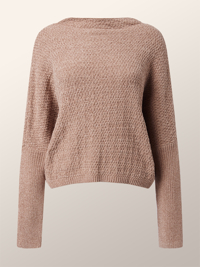 Elegant Regular Fit Boat Neck Plain Sweater