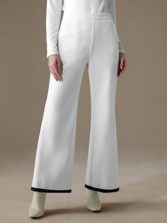 Regular Fit Elegant Color Block Pants