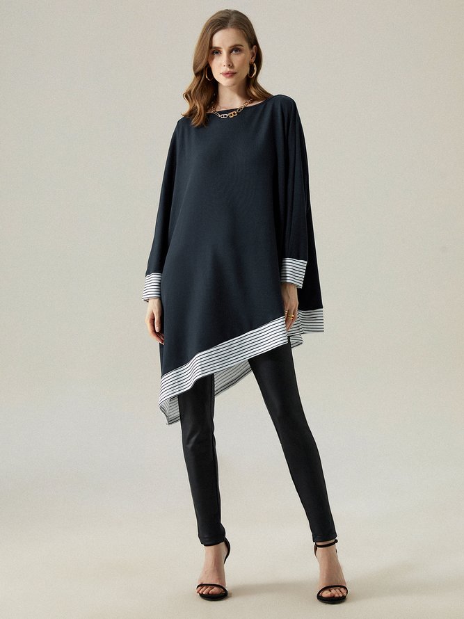 Micro-Elasticity Simple Crew Neck Loose Long sleeve Shirt