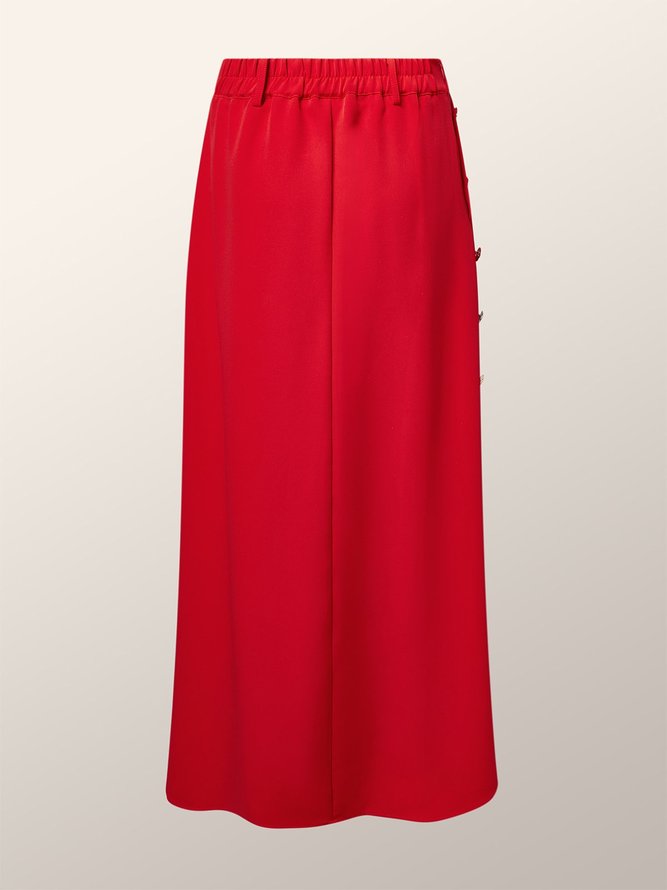 Plain Urban Regular Fit H-Line Long Skirt