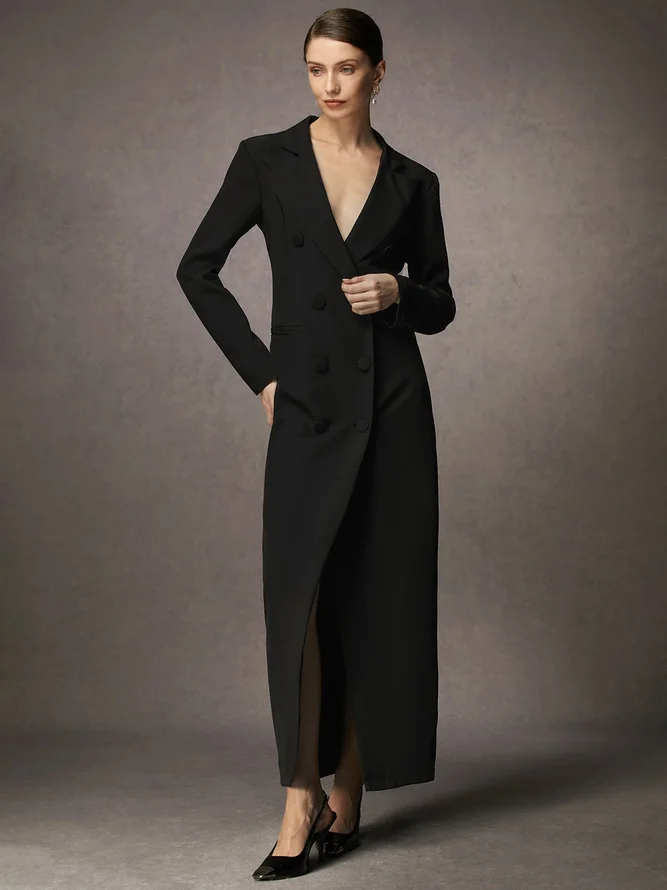 Urban Lapel Collar Tuxedo Dress