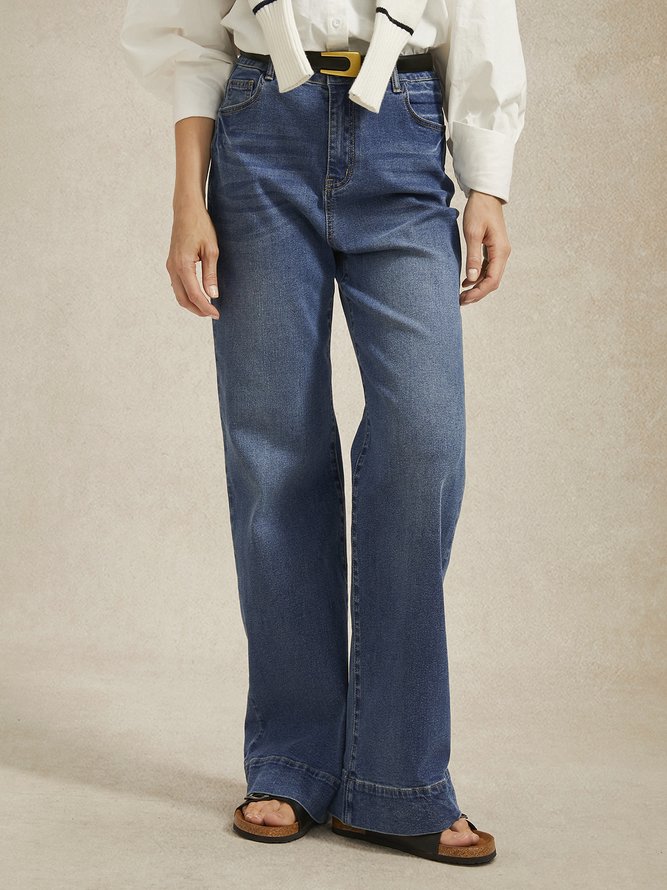 Better Basics High-Stretch Wide Leg Jeans