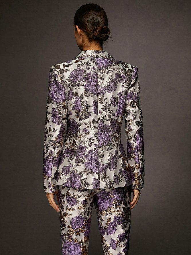 Elegant Jacquard Tailored Blazer