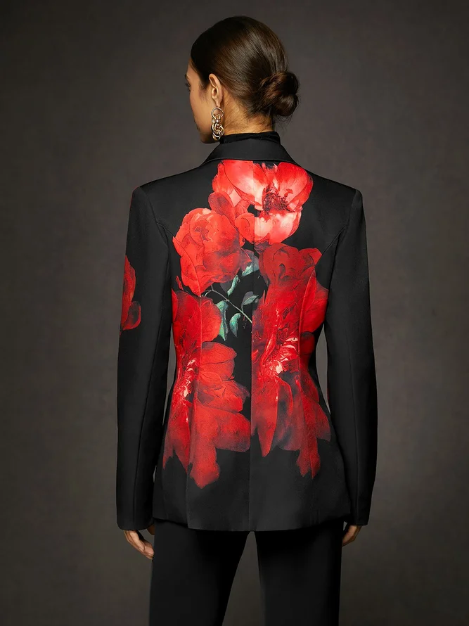 Urban Floral Blazer With Pockets