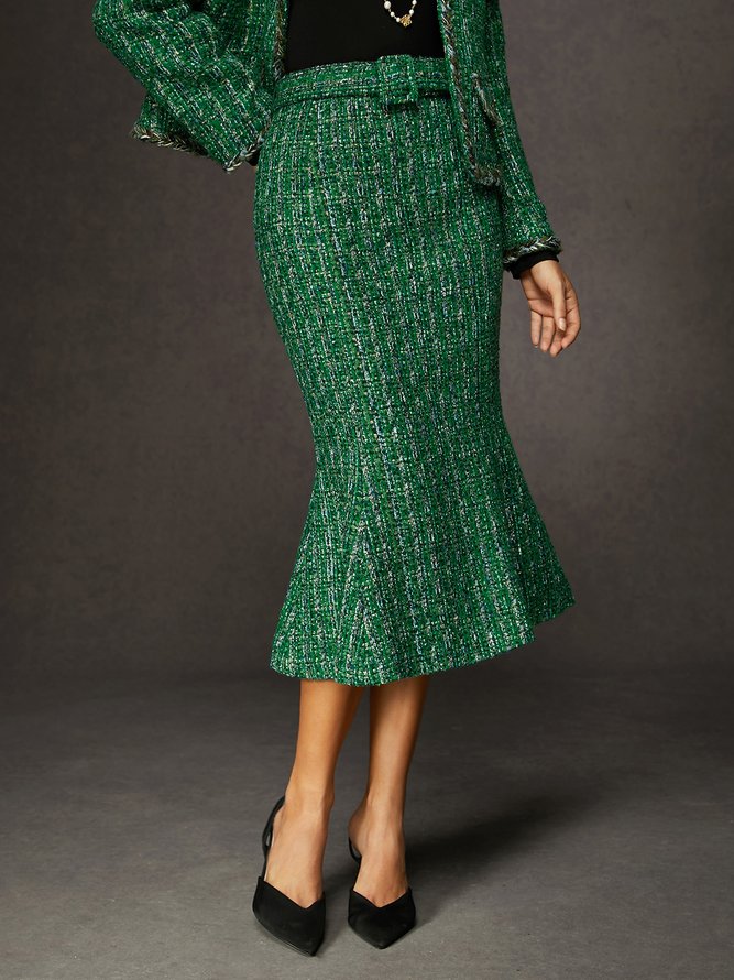 Elegant Tweed Mermaid Skirt