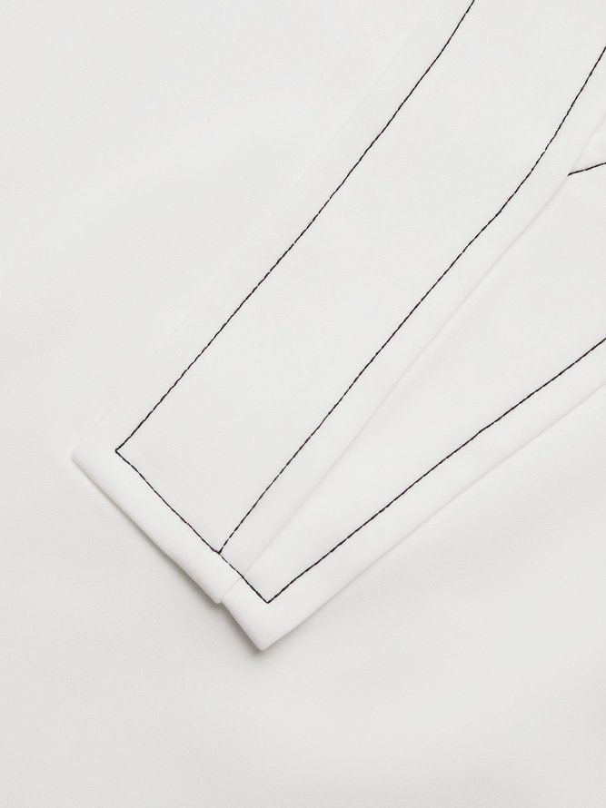 V-Neck Cut-Out Plain Urban Chic Blouse