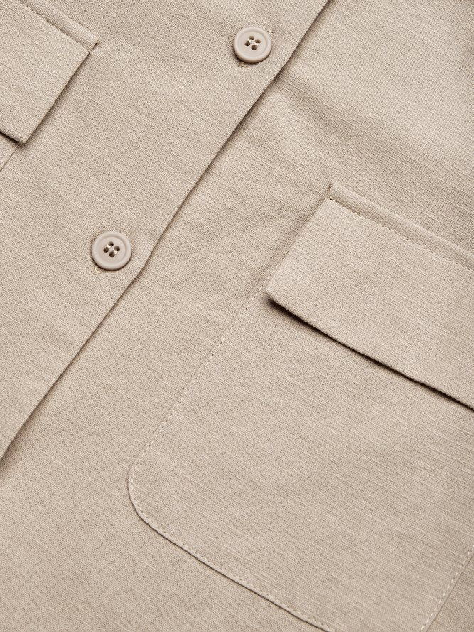 Urban Shawl Collar Long Sleeve Loose Linen Jumpsuit 