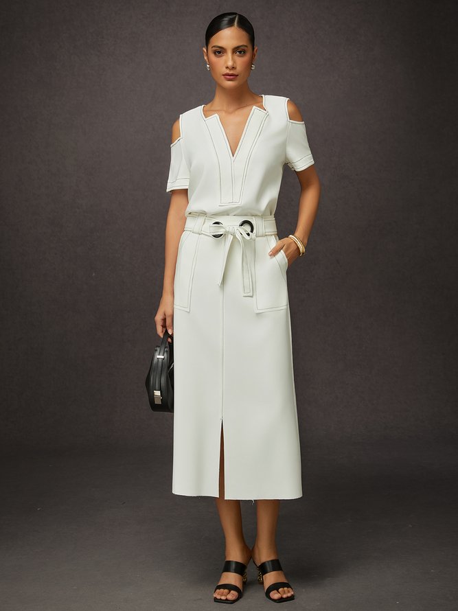 Urban A-line Belted Mid Skirt