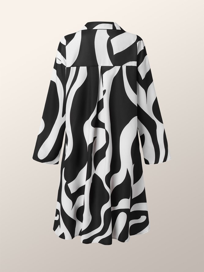 Long sleeve Regular Fit Urban Chevron Shirt Dress