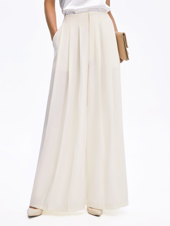 Elegant Pleated Long Wide Leg Pants