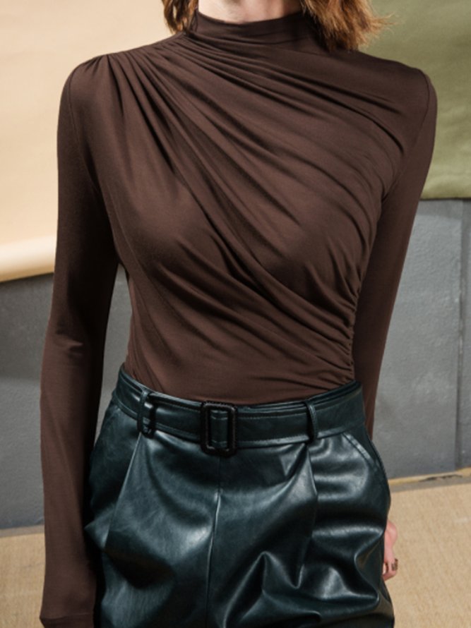 Simple  Basics Solid Long Sleeve  Top